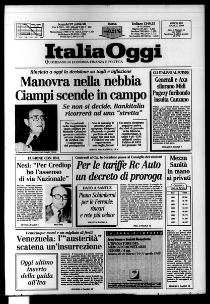 Italia oggi : quotidiano di economia finanza e politica